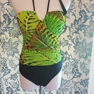 🌻🌻 Palm print slimming Chuck Handy suit
